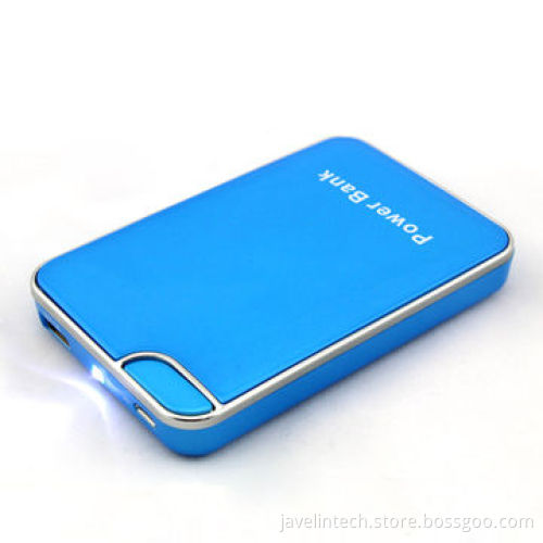 JP-S05 5000mAh Li-polymber Battery Power Bank 2 Times Charging for iPhone 5s with 5 Colors LED Torch